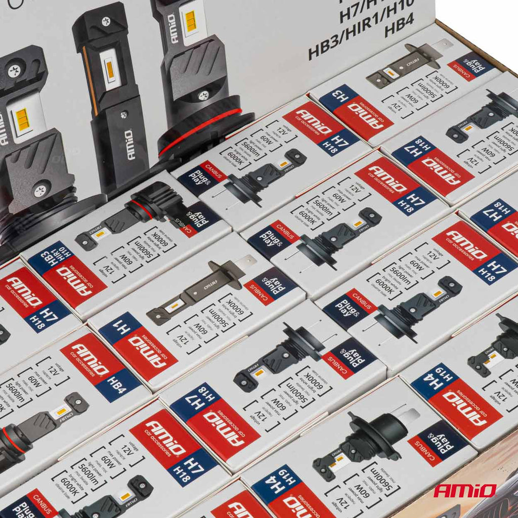 LED Koplampen Hybride serie H1 H3 H4 H7 HB3 HB4 6000K Canbus 16 sets AMiO 04120 - AMiO 04120 - afbeelding 6