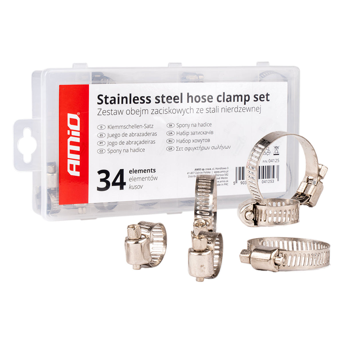 RVS schroefklemmen set 34-delig AMiO 04125 - AMiO 04125 - afbeelding 1