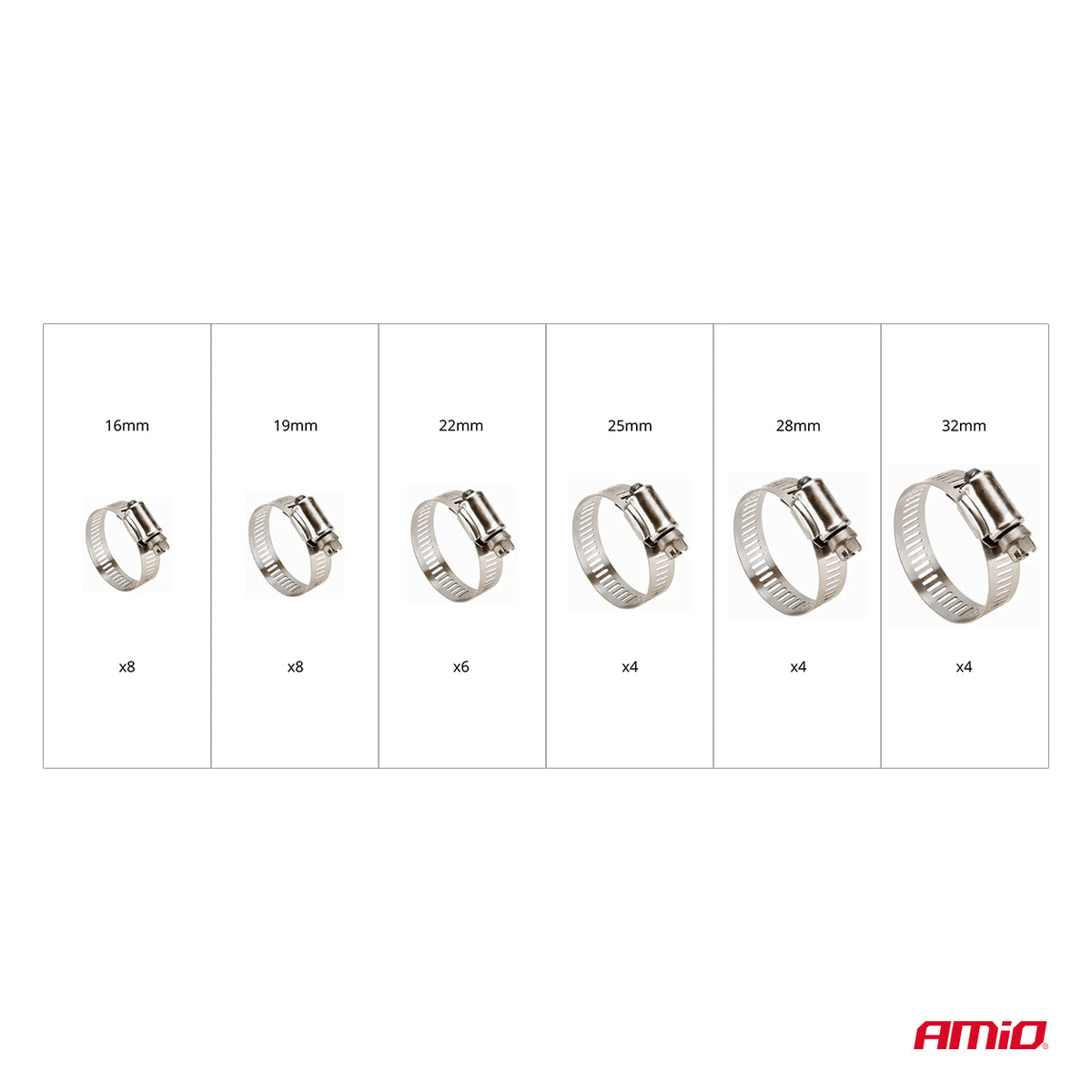 RVS schroefklemmen set 34-delig AMiO 04125 - AMiO 04125 - afbeelding 5