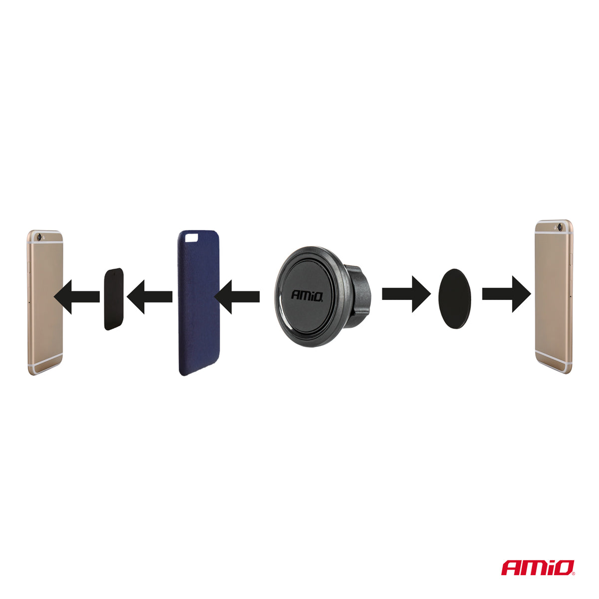 Magnetische verstelbare voorruit telefoonhouder AMiO 04145 - AMiO 04145 - afbeelding 5