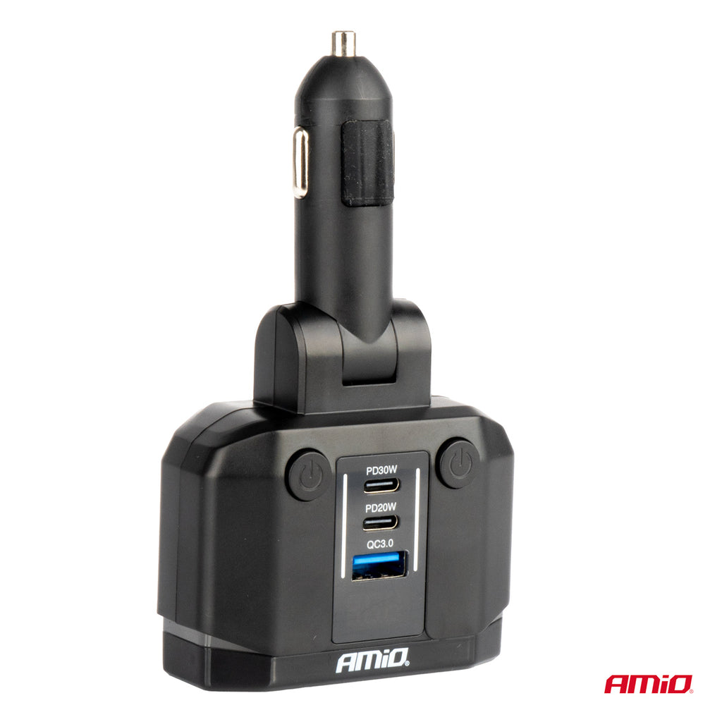 Dubbel Verlengstuk PD30W PD20W QC3.0 12/24V max 200W AMiO 04174 - AMiO 04174 - afbeelding 6