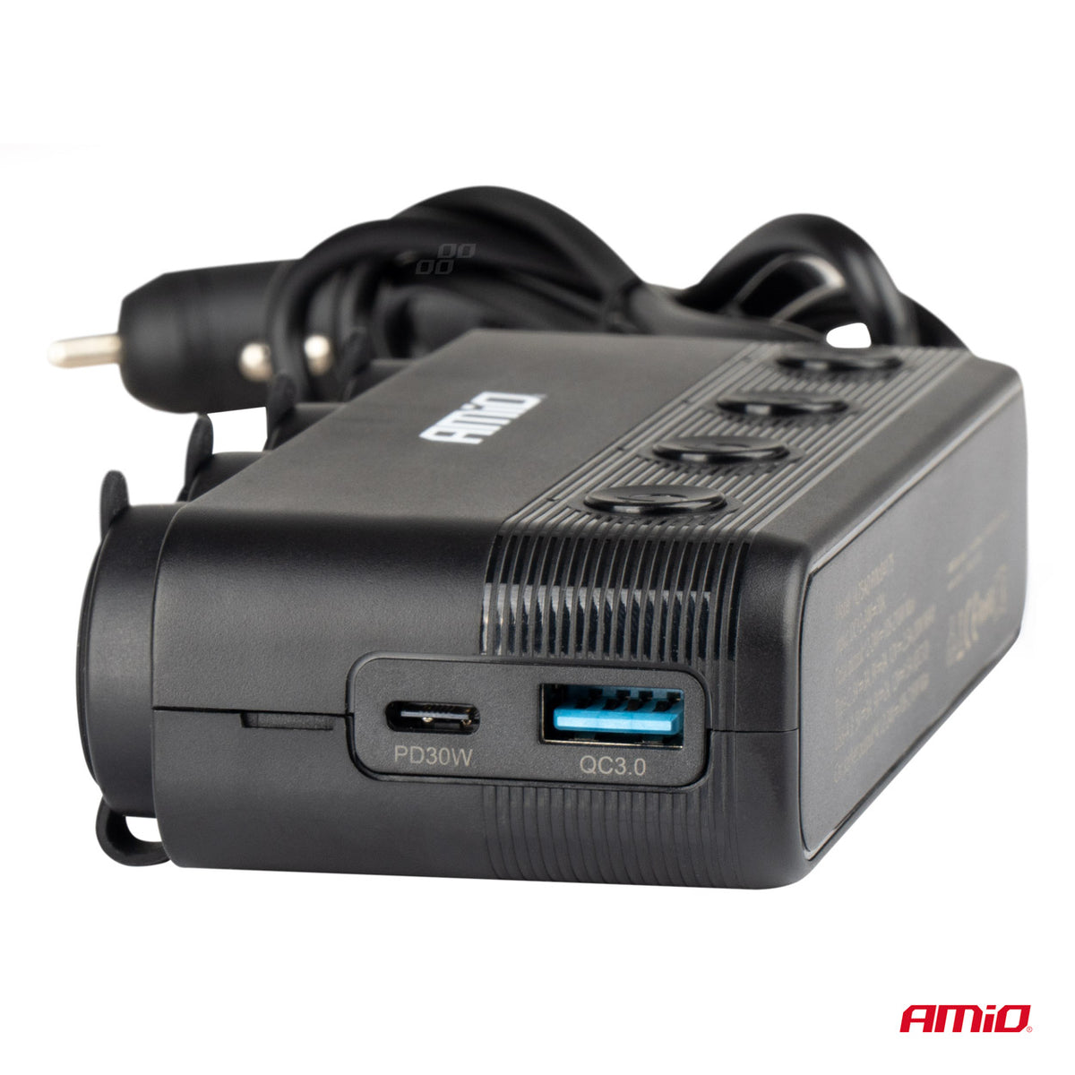 Viervoudige stekkerdoos PD30W QC3.0 12/24V max 216W AMiO 04175 - AMiO 04175 - afbeelding 4