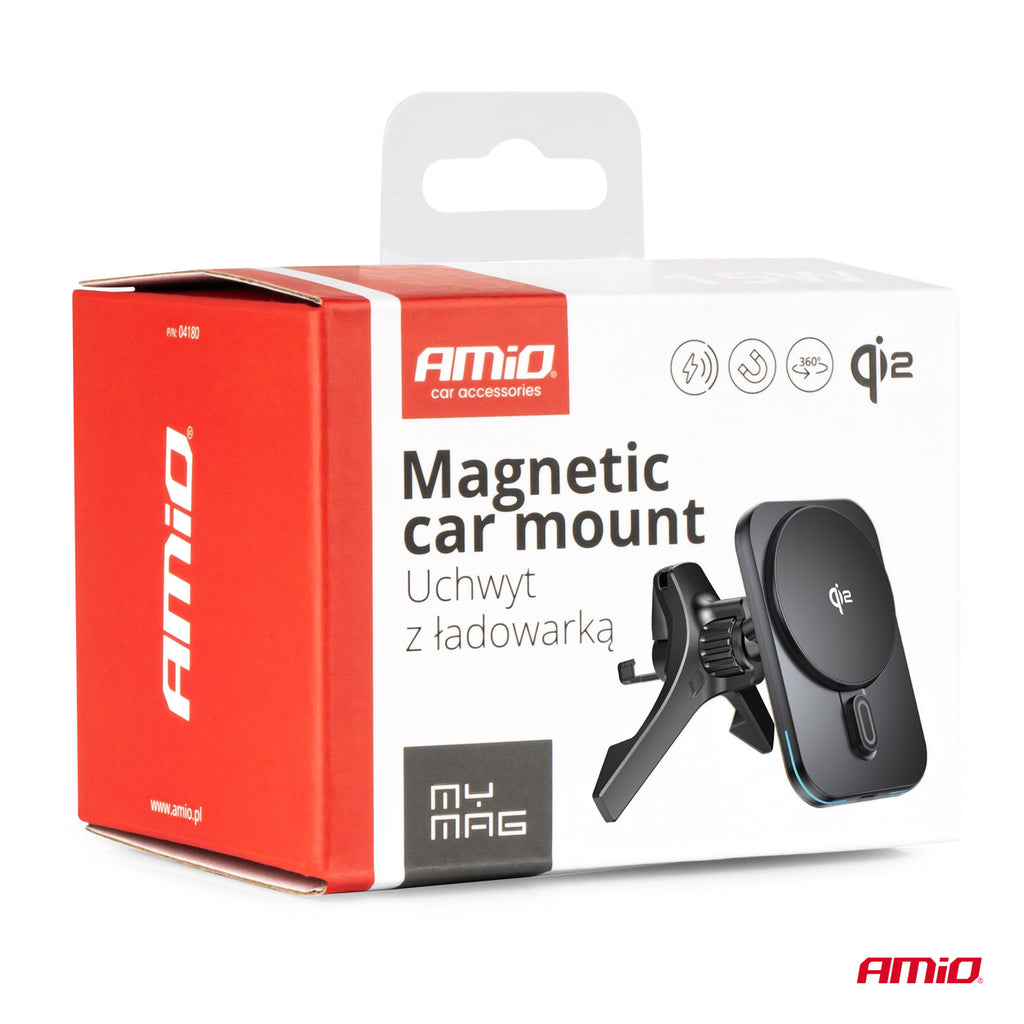Snelle magnetische draadloze ventilatieopening dashboard autolader Qi2 15W AMiO 04180 - AMiO 04180 - afbeelding 11