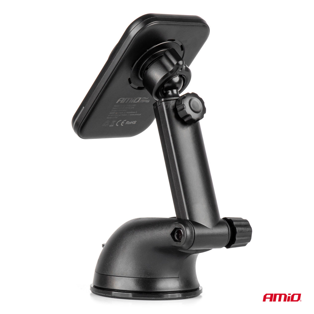 Snelle magnetische draadloze raamdashboard autolader Qi2 15W AMiO 04181 - AMiO 04181 - afbeelding 2