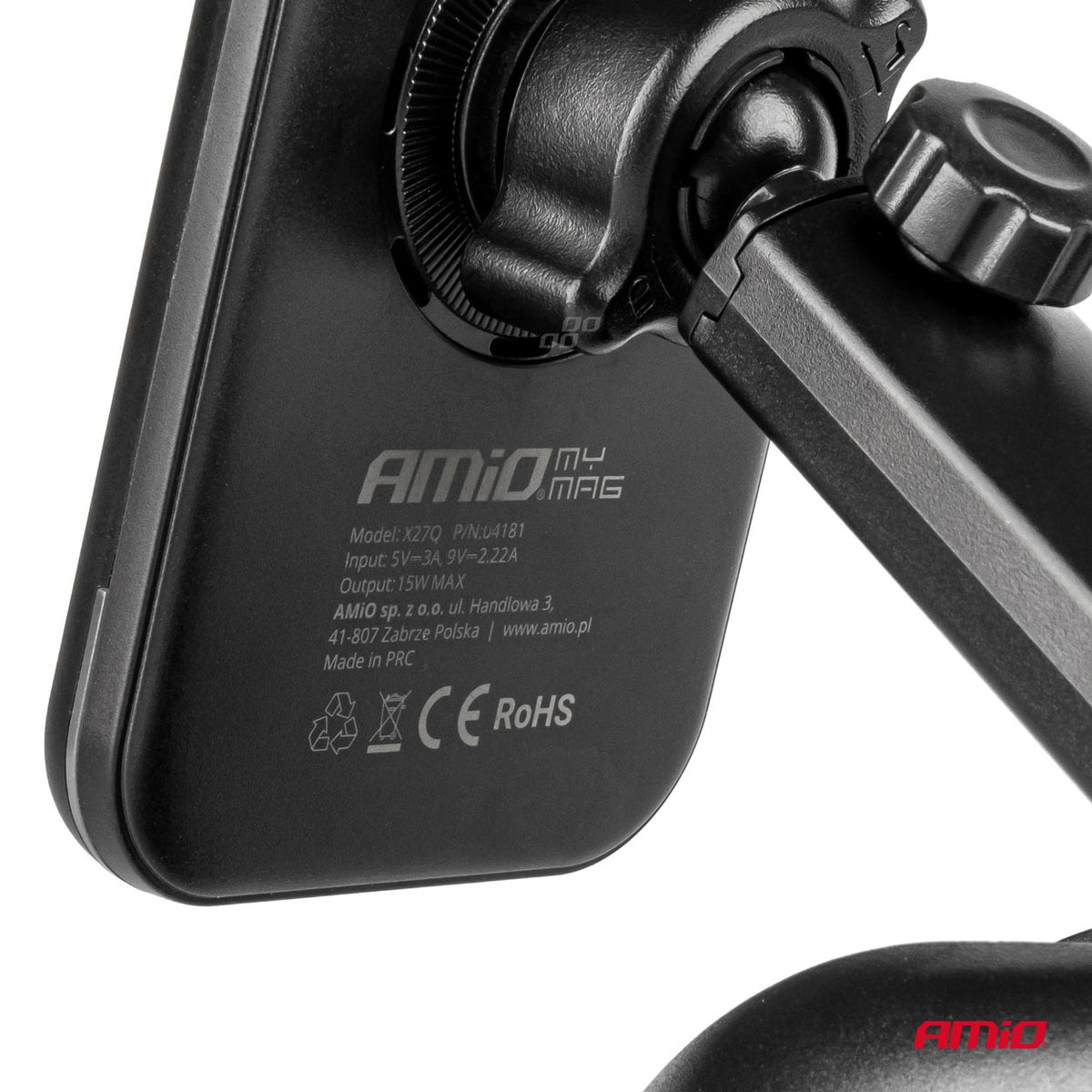 Snelle magnetische draadloze raamdashboard autolader Qi2 15W AMiO 04181 - AMiO 04181 - afbeelding 4