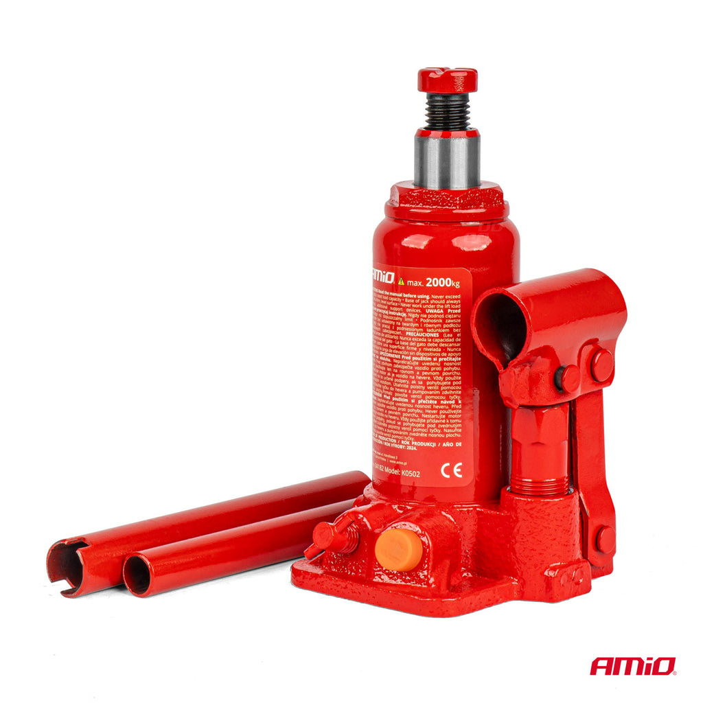 Fles hydraulische krik 2T PVC doos AMiO 04182 - AMiO 04182 - afbeelding 2