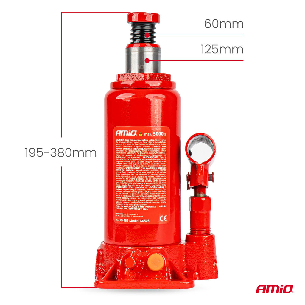 Fles hydraulische krik 5T PVC doos AMiO 04183 - AMiO 04183 - afbeelding 5