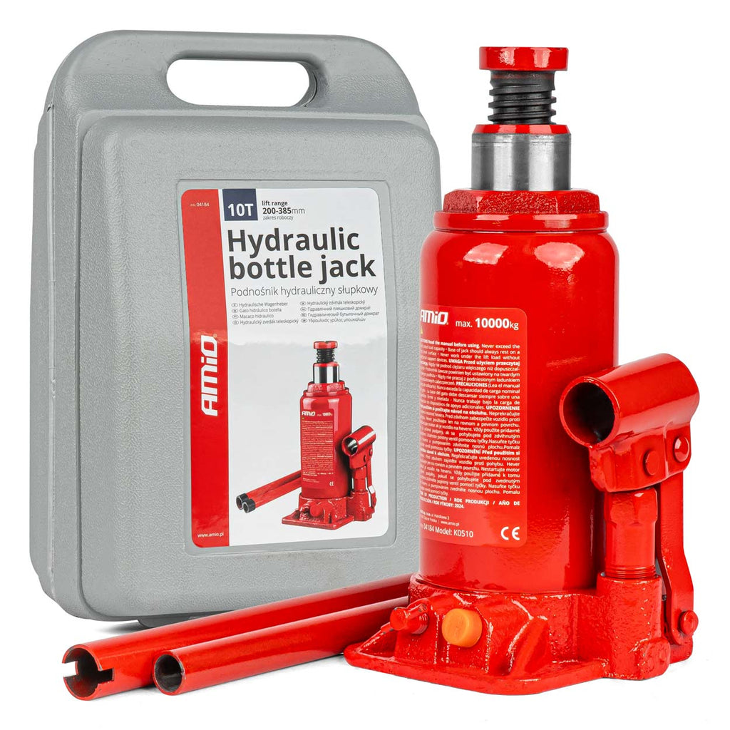 Fles hydraulische krik 10T PVC doos AMiO 04184 - AMiO 04184 - afbeelding 1