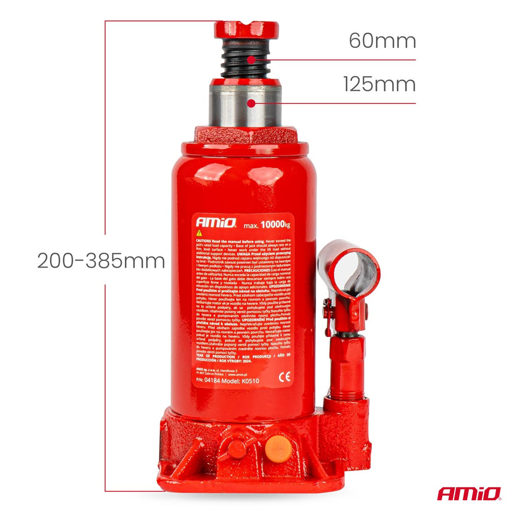 Fles hydraulische krik 10T PVC doos AMiO 04184 - AMiO 04184 - afbeelding 5