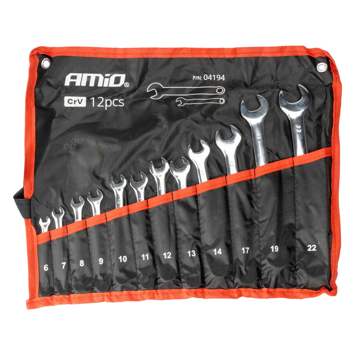 Steeksleutels set 6-22 mm 12-delig AMiO 04194 - AMiO 04194 - afbeelding 1