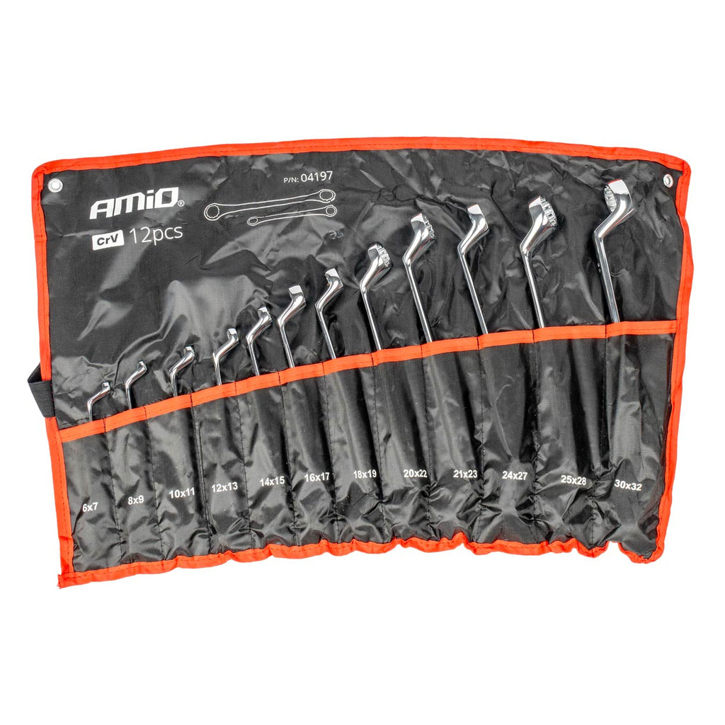 Gebogen ringsleutelset 6-32 mm 12-delig AMiO 04197 - AMiO 04197 - afbeelding 1