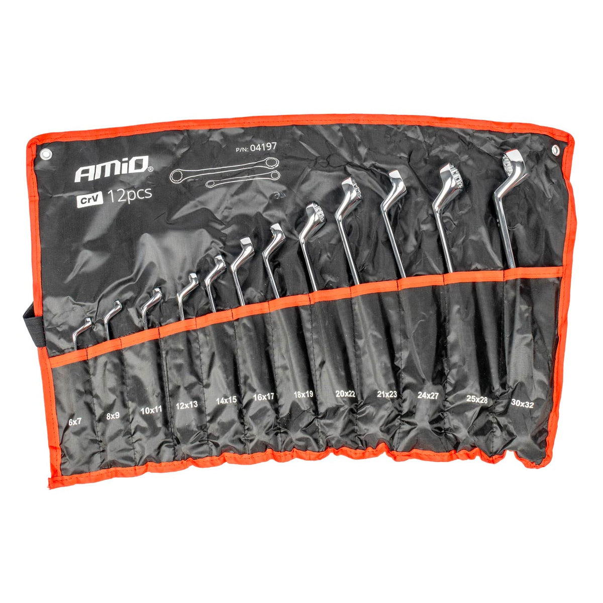 Gebogen ringsleutelset 6-32 mm 12-delig AMiO 04197 - AMiO 04197 - afbeelding 1