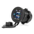 Waterdichte telefoonoplader met BLAUWE LED-indicator 3.1A 2xUSB 12/24V AMiO 04216 - AMiO 04216 - afbeelding 1