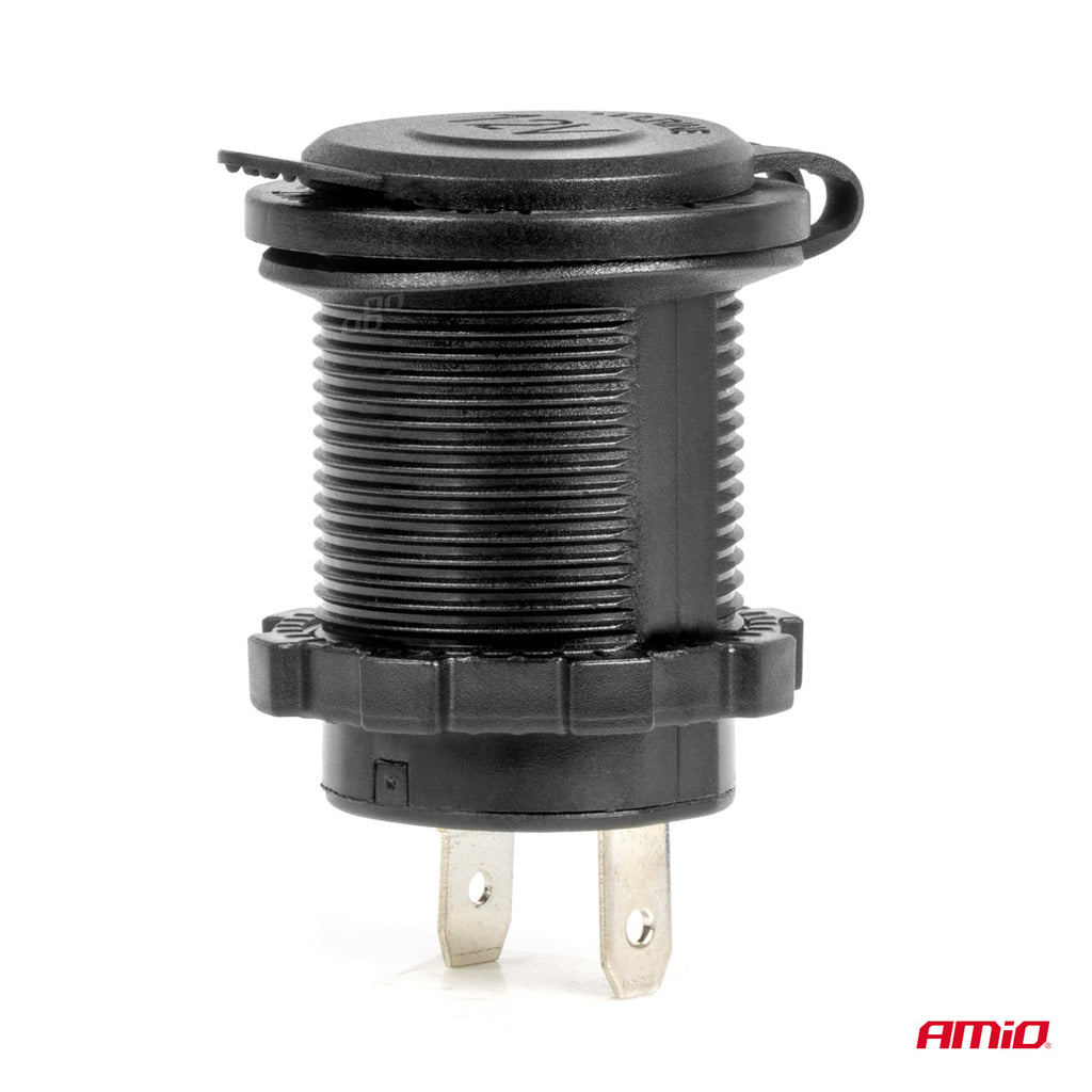 Waterdichte auto sigarettenaansteker aansluiting met RODE LED-achtergrondverlichting 12/24V AMiO 04219 - AMiO 04219 - afbeelding 3