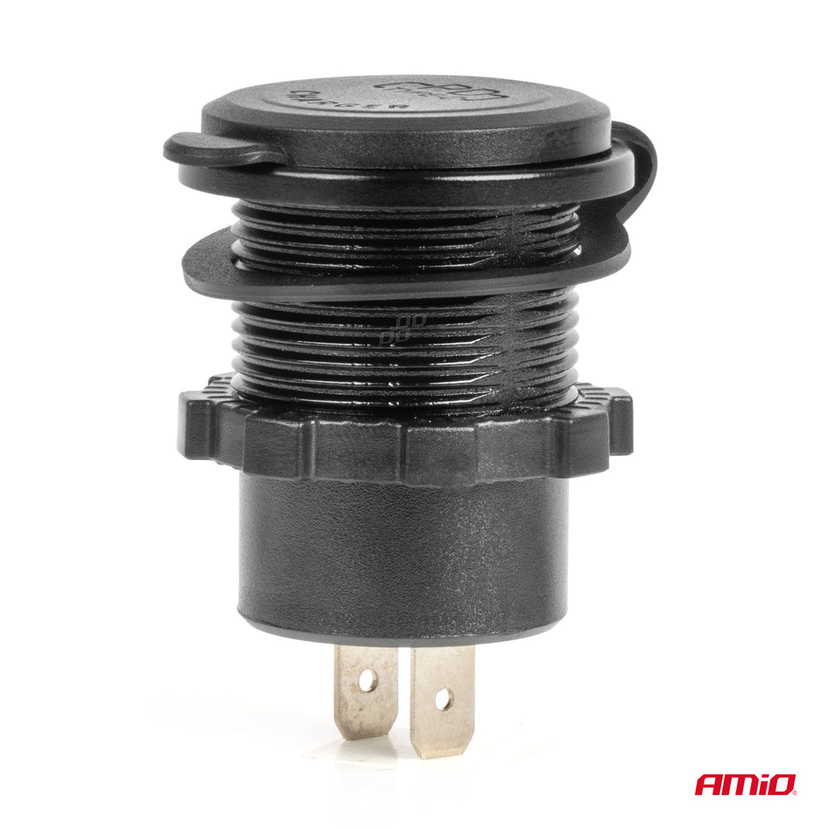 Waterdichte telefoonoplader met RODE LED-achtergrondverlichting 2xUSB QC3.0 12/24V AMiO 04221 - AMiO 04221 - afbeelding 3