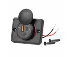 Vierkante waterdichte lader met rode LED-achtergrondverlichting, USB + USB C QC3.0, 12/24V (64x48mm)
