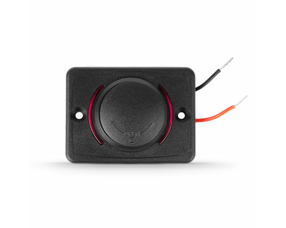 Vierkante waterdichte lader met rode LED-achtergrondverlichting, 2x USB C, 12/24V (64x48mm)