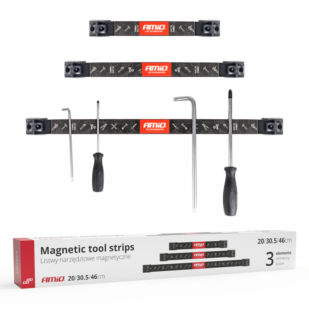Magnetische Strips Gereedschapshouders Set 1x20cm 1x30,5cm 1x46cm AMiO 04263 - AMiO 04263 - afbeelding 1