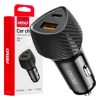 Autolader QC+PD 38W USB-A + USB-C AMiO 04283 - AMiO 04283 - afbeelding 1