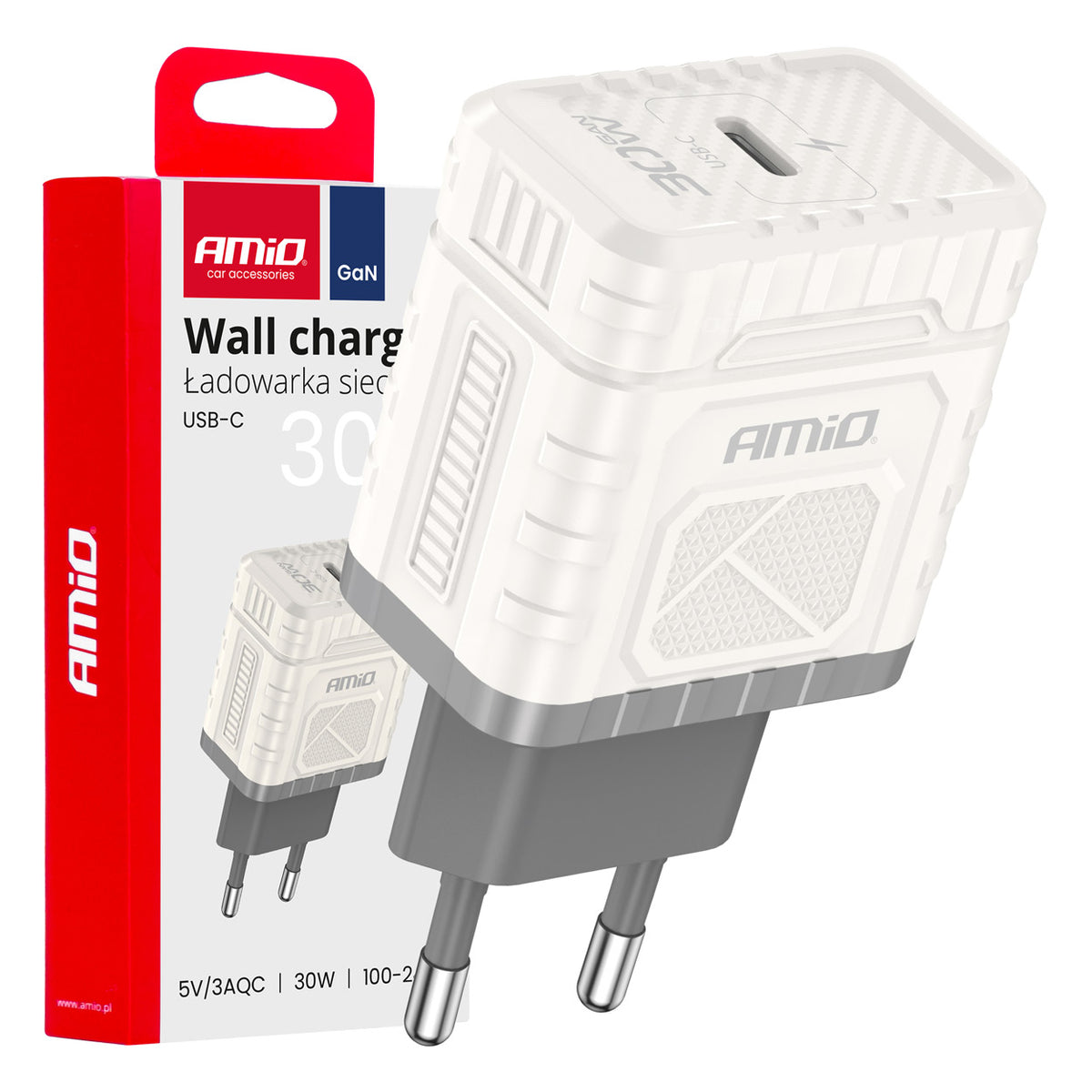 Wandlader Quick Charge GaN PD 30W USB-C AMiO 04285 - AMiO 04285 - afbeelding 1