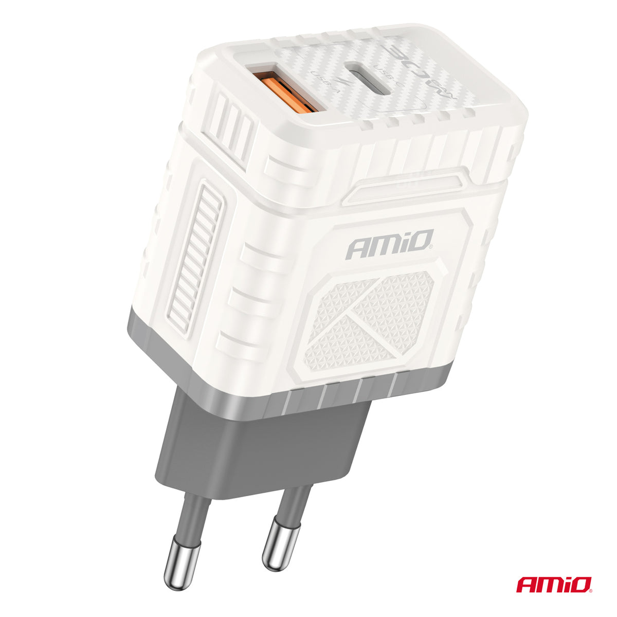 Wandlader Quick Charge GaN 30W USB-A + USB-C AMiO 04286 - AMiO 04286 - afbeelding 2