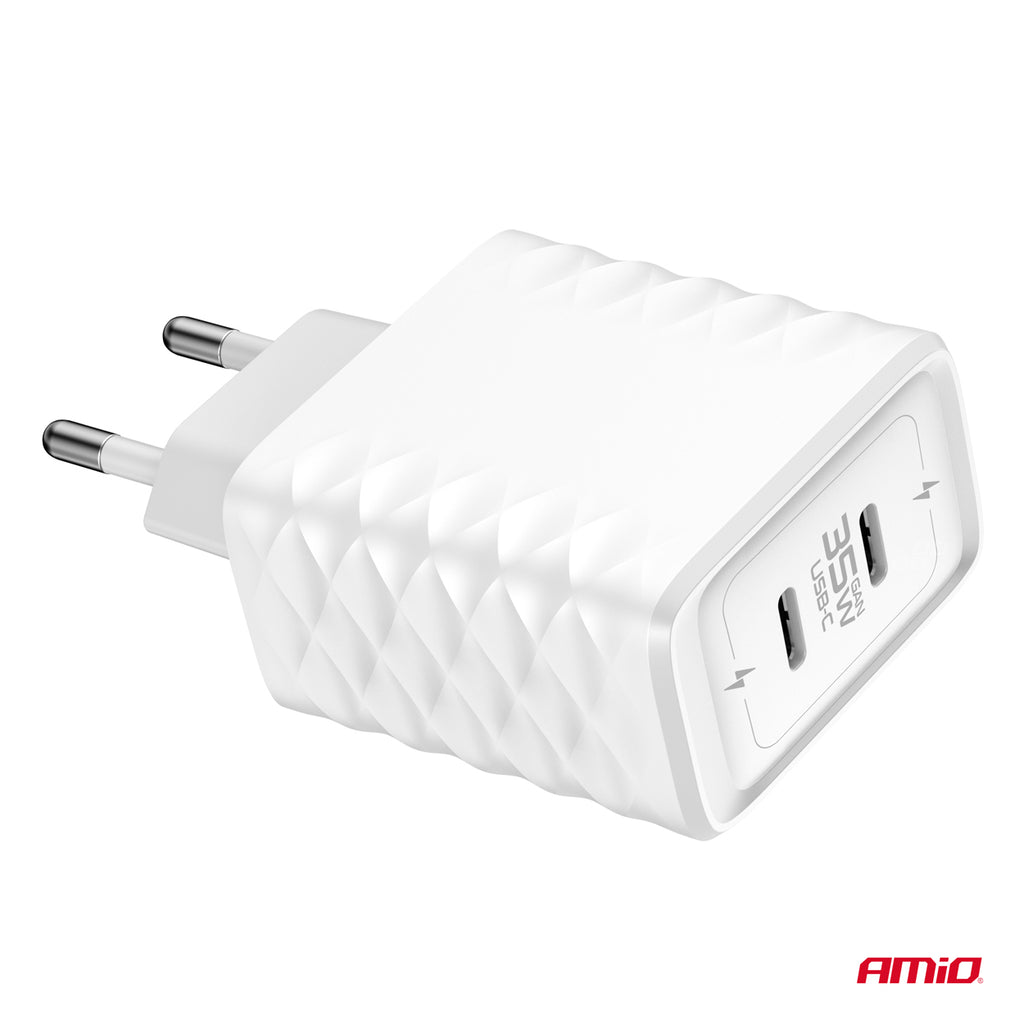 Wandlader Snellader 35W 2xUSB-C AMiO 04288 - AMiO 04288 - afbeelding 3