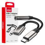 USB-C NAAR TYPE USB-C + Mini Jack 3,5 mm Female Adapter 10 cm AMiO 04295 - AMiO 04295 - afbeelding 3