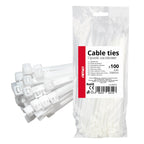 Witte kabelbinders 4,8×200mm 100 stuks AMiO 04310 - AMiO 04310 - afbeelding 1