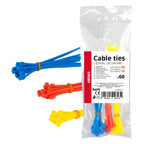 Meerkleurige kunststof kabelbinders set van 60 stuks. AMiO 04313 - AMiO 04313 - afbeelding 1