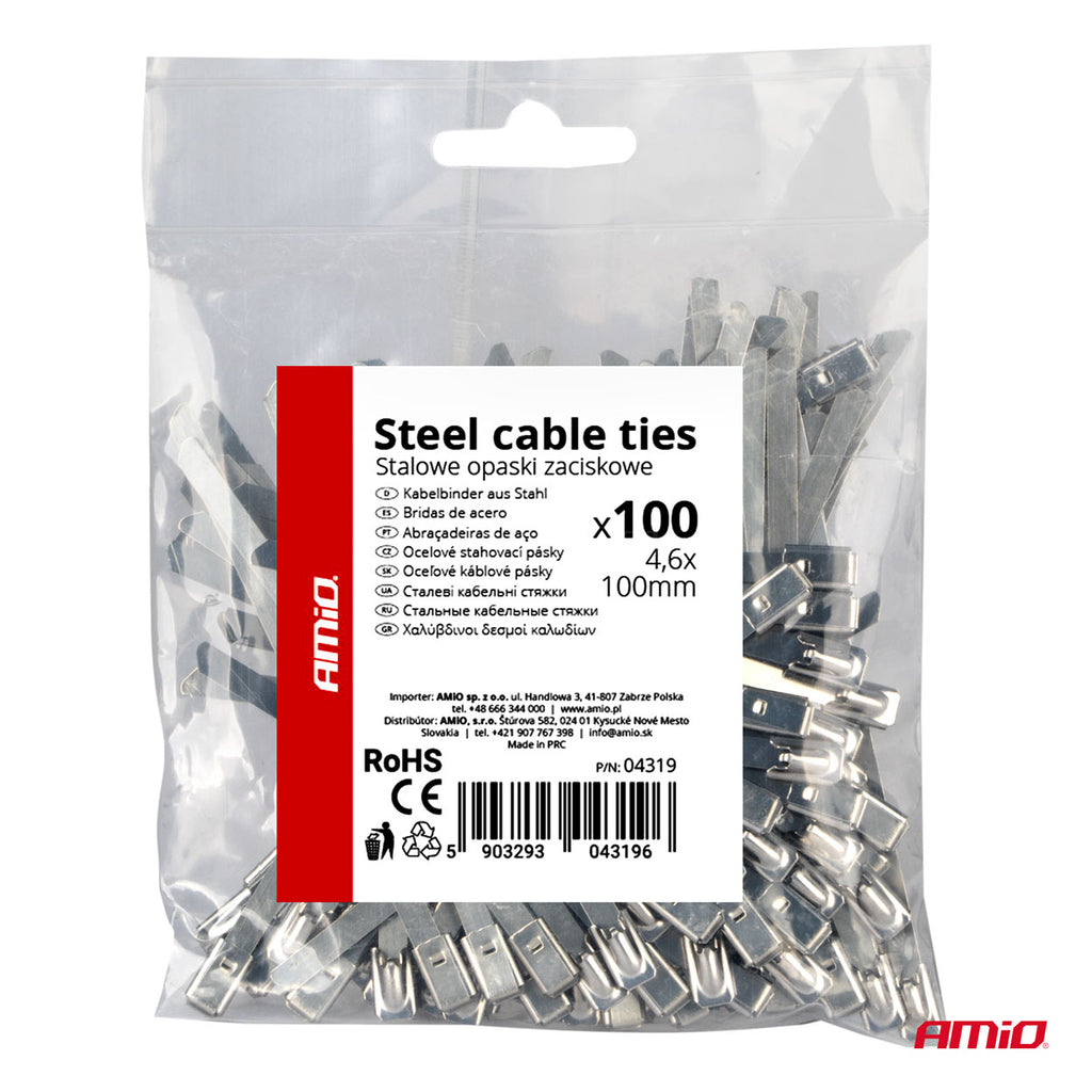 RVS metalen klemmen 4.6x100mm 100 stuks AMiO 04319 - AMiO 04319 - afbeelding 4