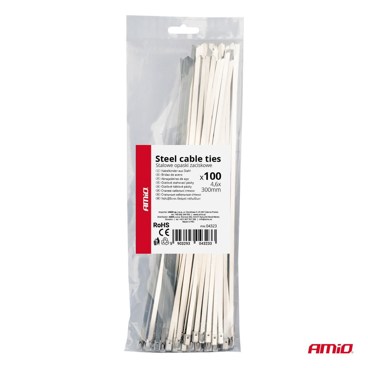 RVS metalen klemmen 4.6x300mm 100 stuks AMiO 04323 - AMiO 04323 - afbeelding 4