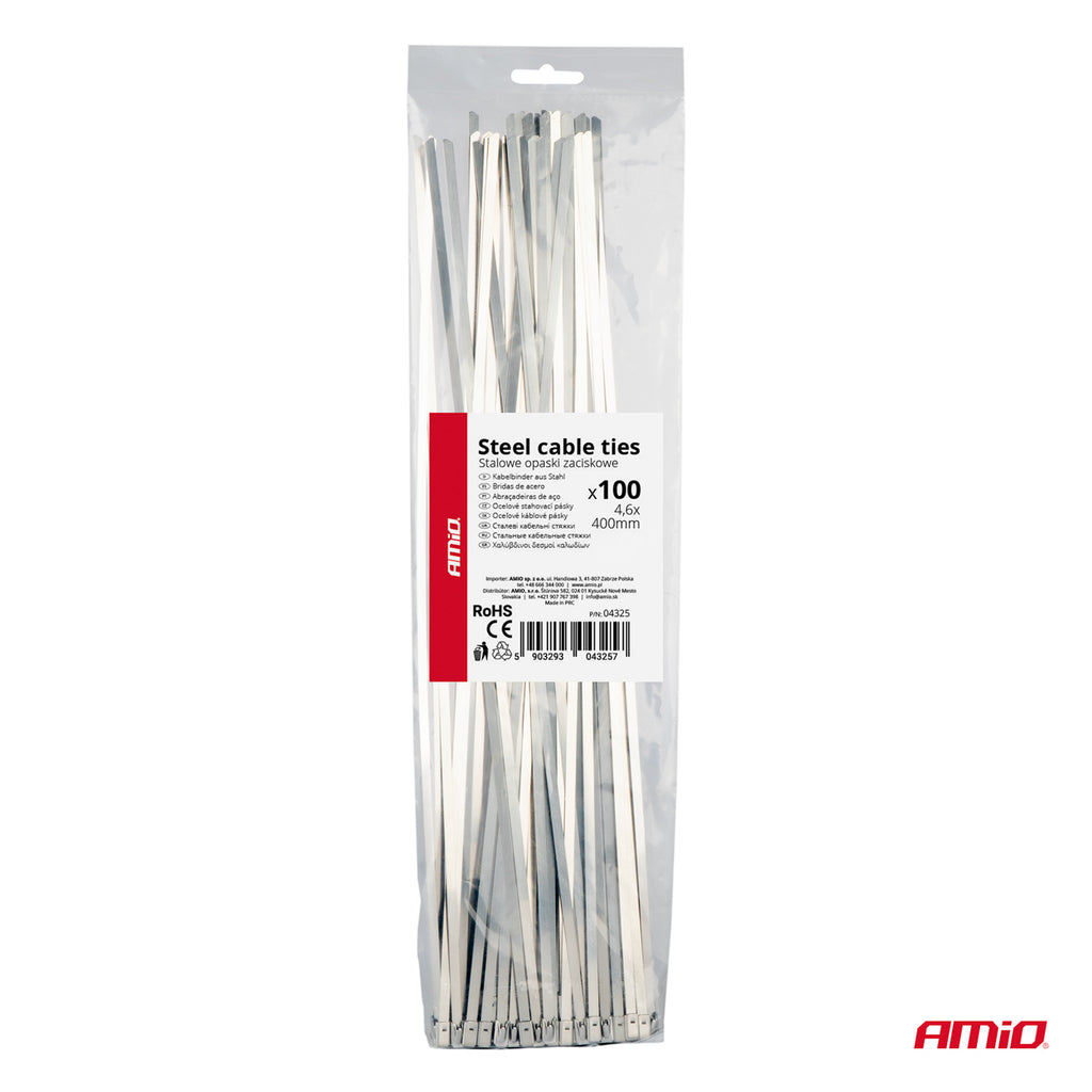 RVS metalen klemmen 4.6x400mm 100 stuks AMiO 04325 - AMiO 04325 - afbeelding 4