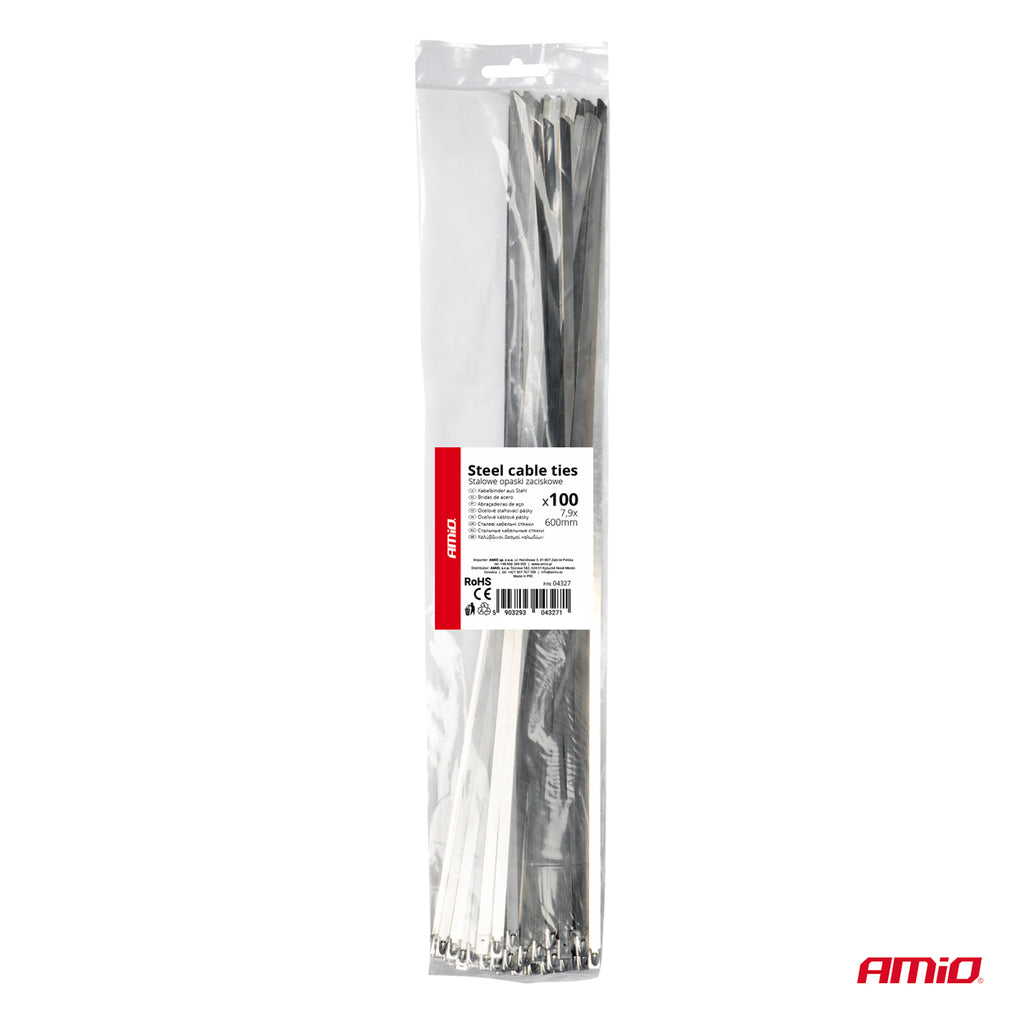 RVS metalen klemmen 7,9x600mm 100 stuks AMiO 04327 - AMiO 04327 - afbeelding 4
