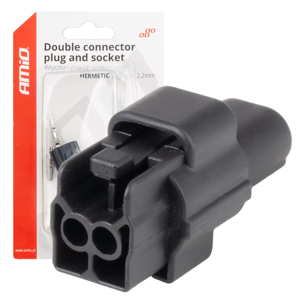 Connector stekker en stopcontact set 2 PIN 2.2mm AMiO 04346 - AMiO 04346 - afbeelding 1