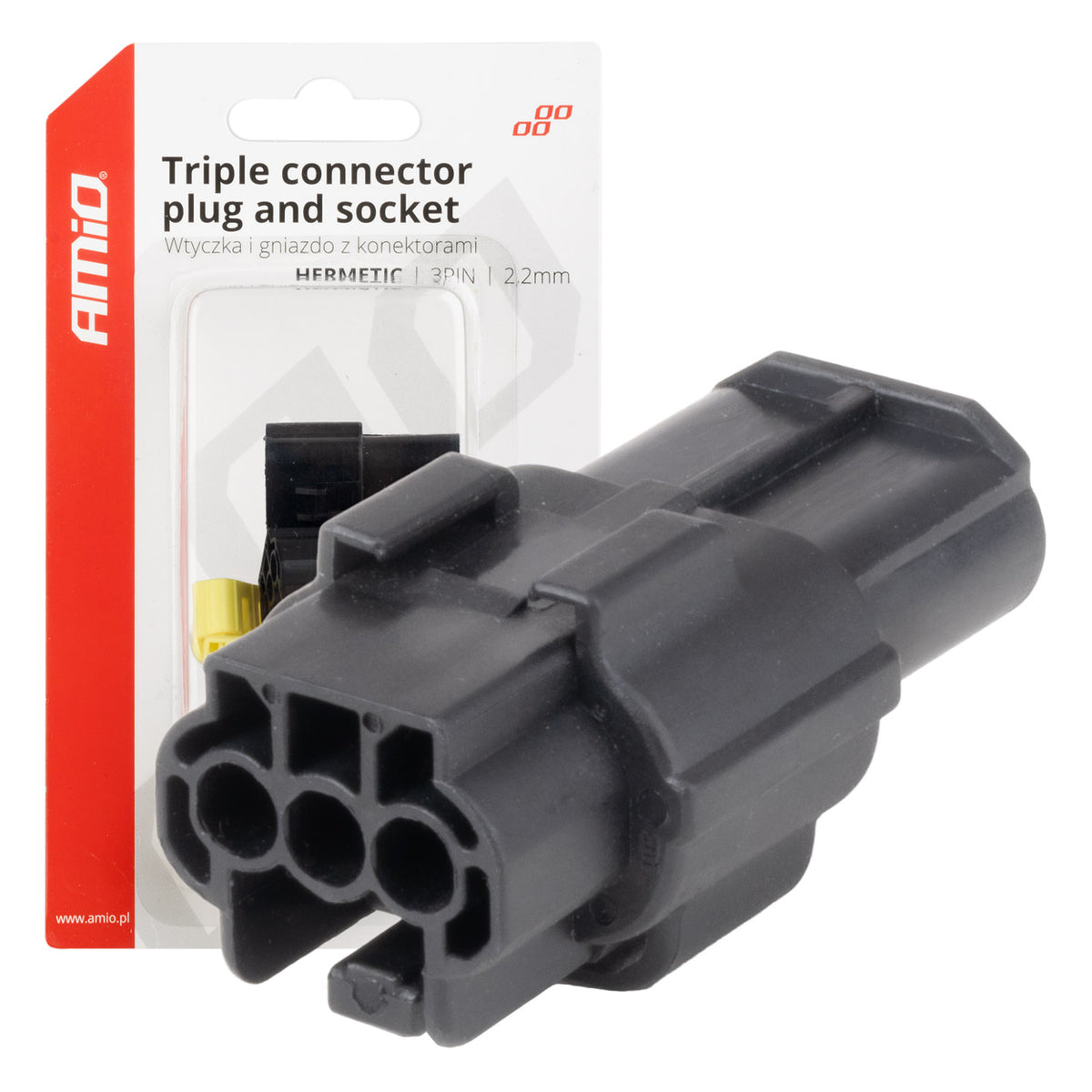 Connector stekker en stopcontact set 3 PIN 2.2mm AMiO 04347 - AMiO 04347 - afbeelding 5