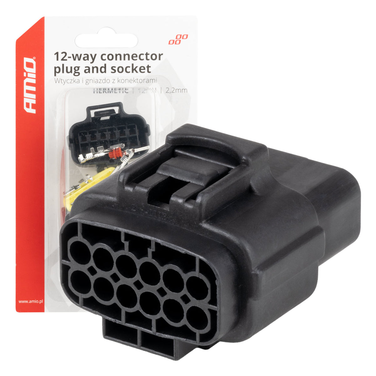 Stekker- en stopcontactset 12 PIN 2,2 mm AMiO 04352 - AMiO 04352 - afbeelding 1