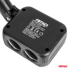 Dubbele stekkerdoos oplader 2x USB A 1x USB C 12/24V 100W 180° AMiO 04357 - AMiO 04357 - afbeelding 3