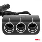 Drievoudige stekkerdoos oplader 1x USB A 1x sigarettenaansteker 12/24V 120W 80cm AMiO 04360 - AMiO 04360 - afbeelding 2