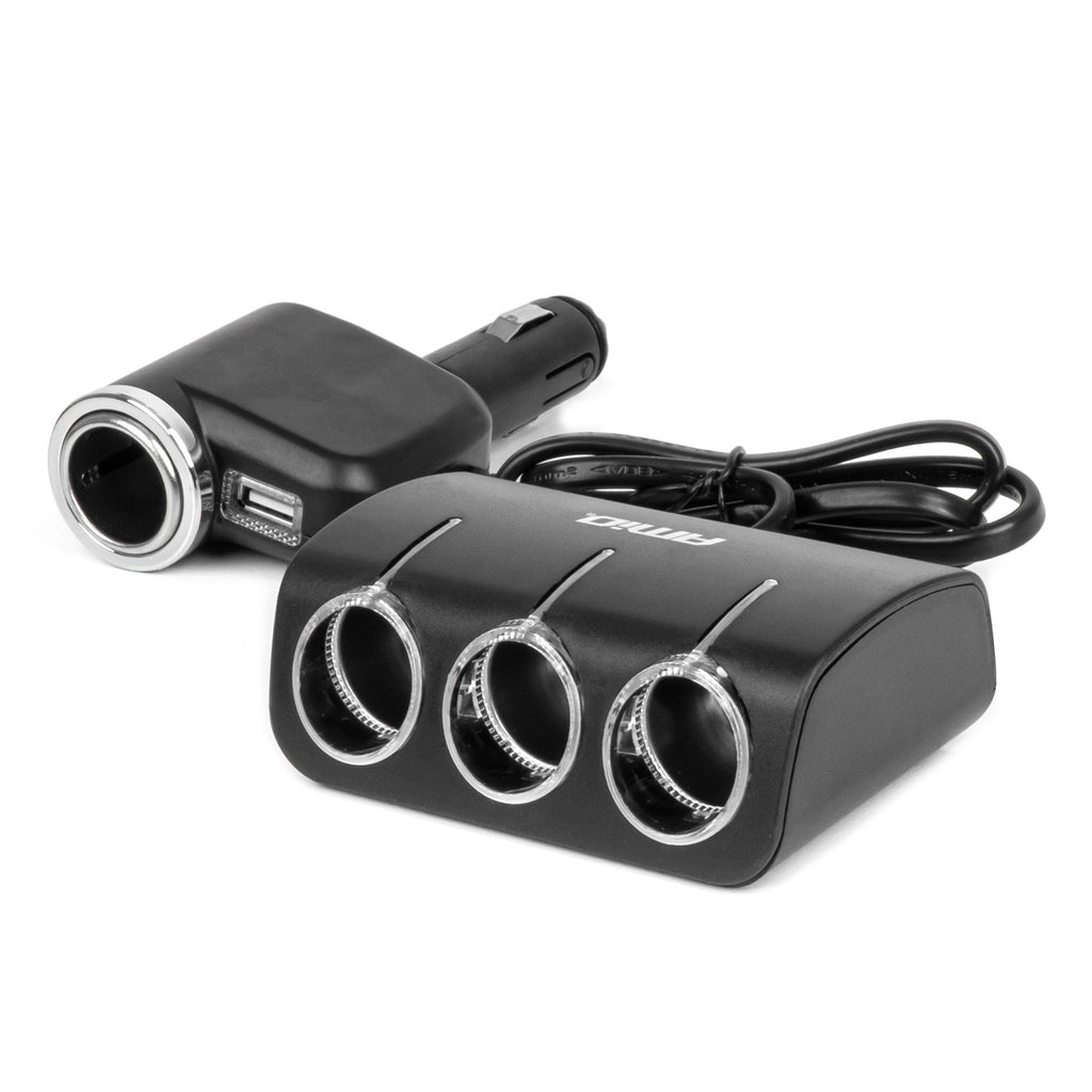 Drievoudige stekkerdoos oplader 1x USB A 1x sigarettenaansteker 12/24V 120W 80cm AMiO 04360 - AMiO 04360 - afbeelding 6