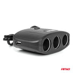 Drievoudige stekkerdoos oplader 2x USB A AAN/UIT knop 12/24V 100W 70cm AMiO 04362 - AMiO 04362 - afbeelding 4