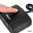 Drievoudige stekkerdoos oplader 2x USB A AAN/UIT knop 12/24V 100W 70cm AMiO 04362 - AMiO 04362 - afbeelding 5