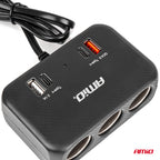 Drievoudige stekkerdoosoplader 1x USB A 1x USB C QC 4.0 12/24V 120W 80cm AMiO 04365 - AMiO 04365 - afbeelding 5