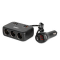 Drievoudige stekkerdoosoplader met digitaal display 2x USB A 1x USB C QC 4.0 12/24V 120W 80cm AMiO 04366 - AMiO 04366 - afbeelding 1