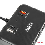 Drievoudige stekkerdoosoplader met digitaal display 2x USB A 1x USB C QC 4.0 12/24V 120W 80cm AMiO 04366 - AMiO 04366 - afbeelding 4