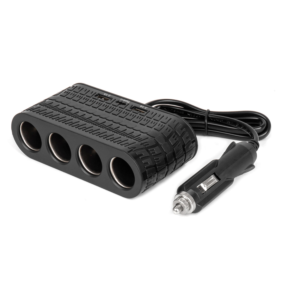 Viervoudige stekkerdoos oplader 2x USB A 1x USB C 12/24V 120W 80cm AMiO 04367 - AMiO 04367 - afbeelding 1