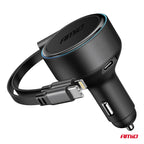 Intrekbare autolader C-kabel + lightning-kabel + USB C-poort 12/24V 60W AMiO 04370 - AMiO 04370 - afbeelding 3