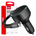 Intrekbare autolader C-kabel + lightning-kabel + USB C-poort 12/24V 60W AMiO 04370 - AMiO 04370 - afbeelding 5