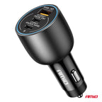 Autolader 2x USB C poort + USB A poort 12/24V 100W AMiO 04371 - AMiO 04371 - afbeelding 3