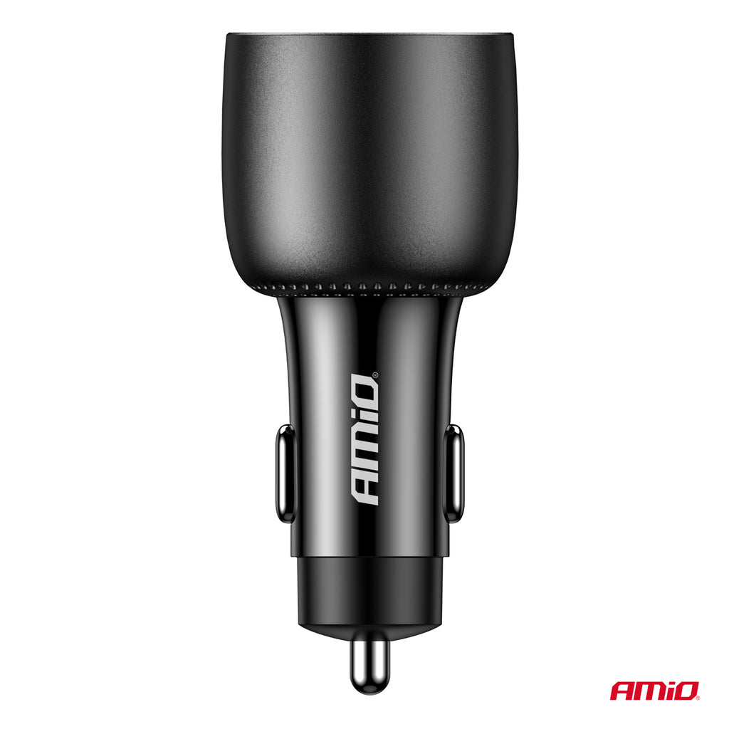Autolader 2x USB C poort + USB A poort 12/24V 100W AMiO 04371 - AMiO 04371 - afbeelding 4
