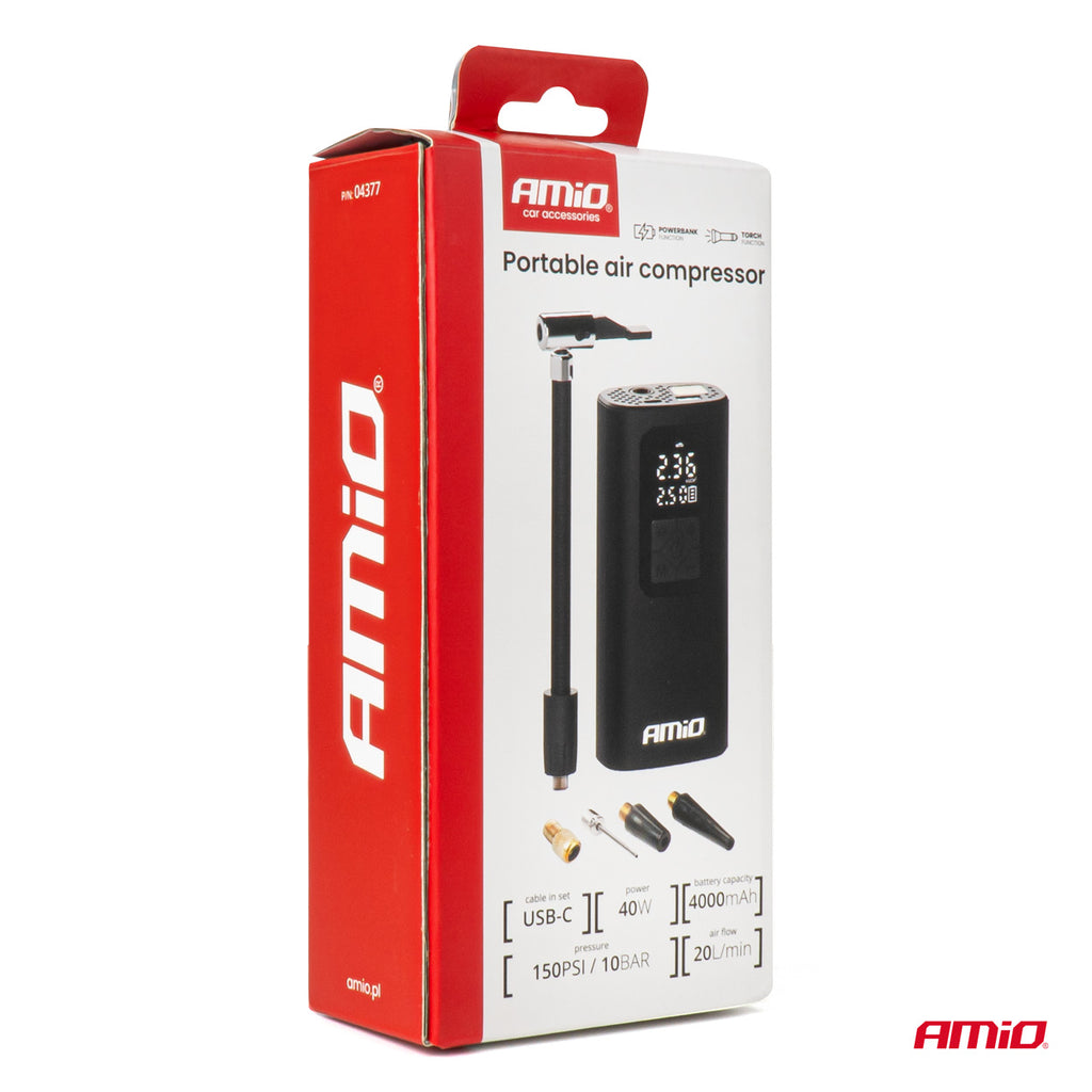 Draagbare luchtcompressor LED USB-C 40W AMiO 04377 - AMiO 04377 - afbeelding 8